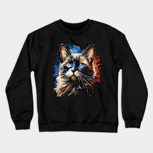 Patriotic Siamese Cat Crewneck Sweatshirt